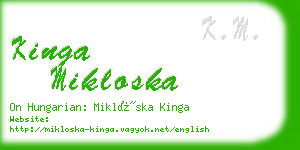 kinga mikloska business card